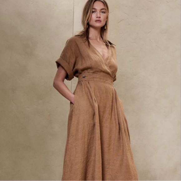 Banana Republic Dresses & Skirts - Banana Republic Sedona 100% Linen Lagenlook Old Money Summer Midi Dress M New